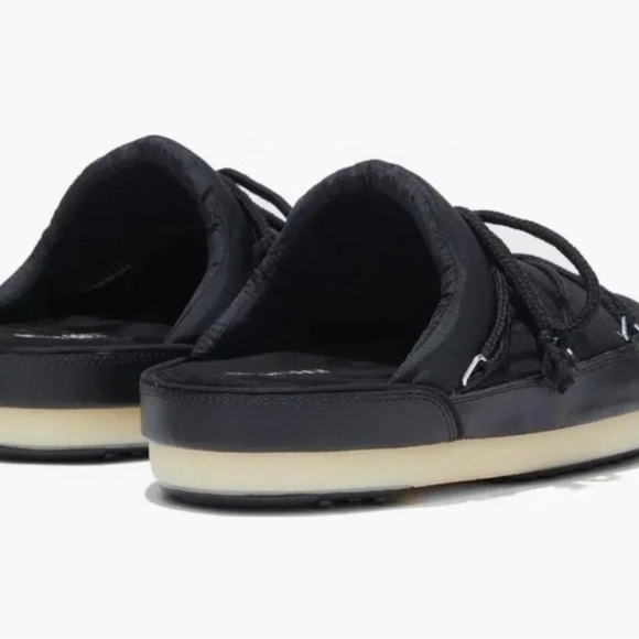 Moon Boot Black Mules Sleek Slip-On Comfort - Picture 2 of 11